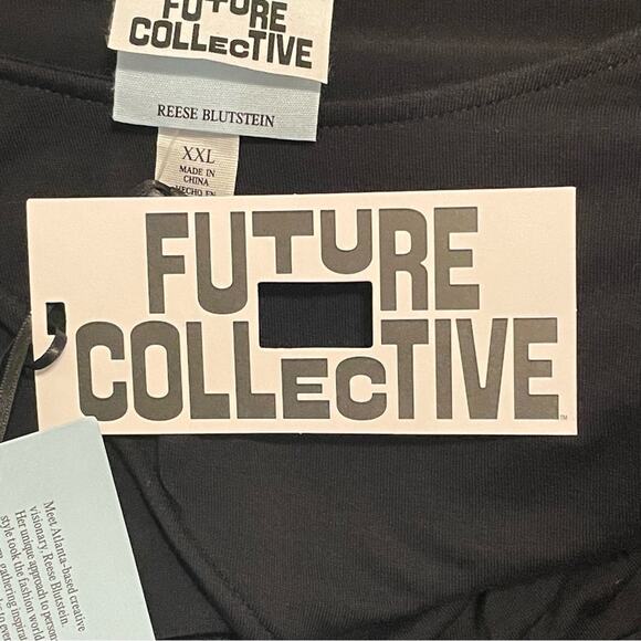 Future Collective‎ Reese Blutstein Black Midi Dress Size XXL NWT - Picture 9 of 10